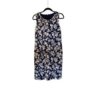 Talbots women’s navy blue and white mixed fruit print sheets dress size 4